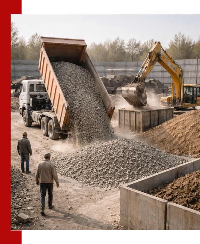 Доставка нерудных материалов с погрузкой и разгрузкой в Устях-Куте