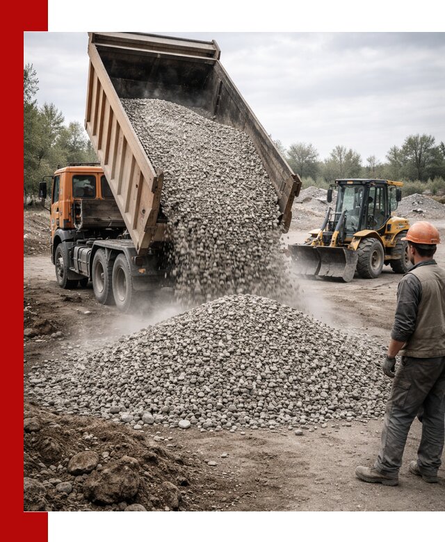 Доставка щебня в Устях-Куте крупными и мелкими фракциями