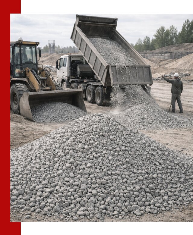 Доставка известнякового щебня фр. 5–20 в Устях-Куте