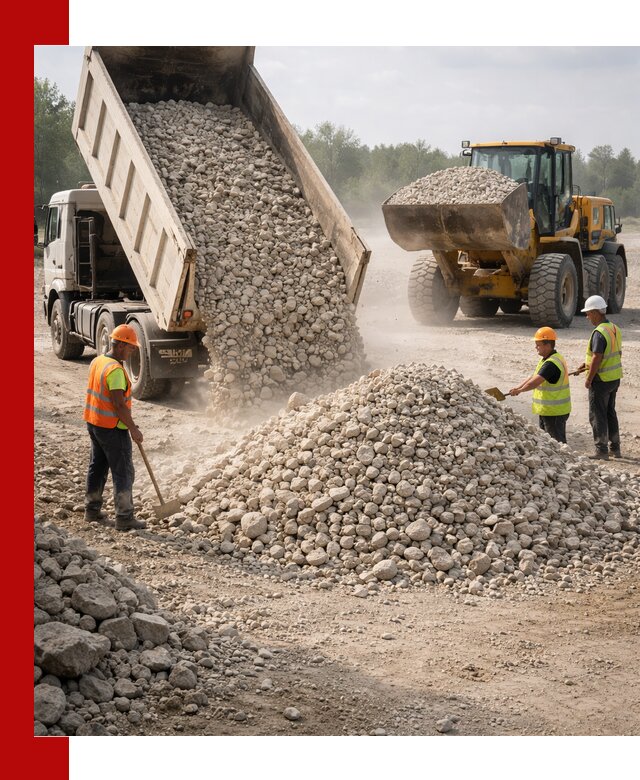Доставка известнякового щебня фр. 40-70 в Устях-Куте