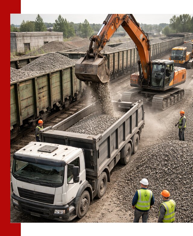 Железнодорожный щебень фракция 25–60 для поставок в Устях-Куте