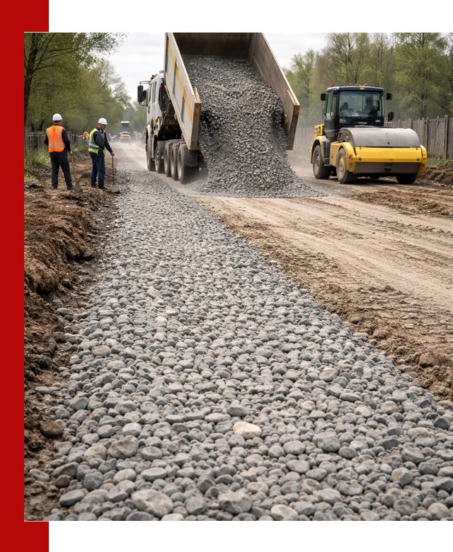Доставка щебня для отсыпки дорог в Устях-Куте высокого качества