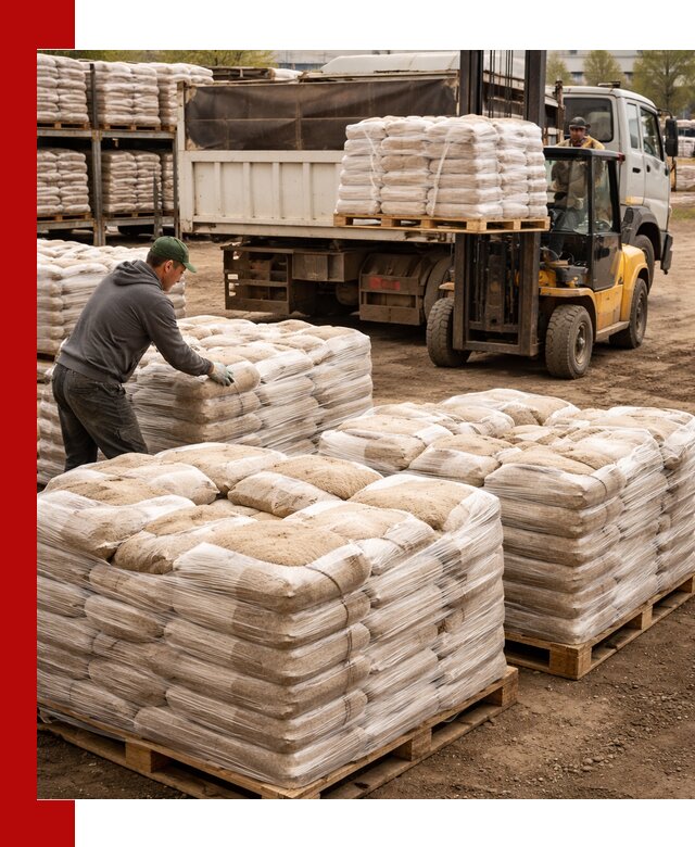 Карьерный песок в мешках с доставкой в Устях-Куте