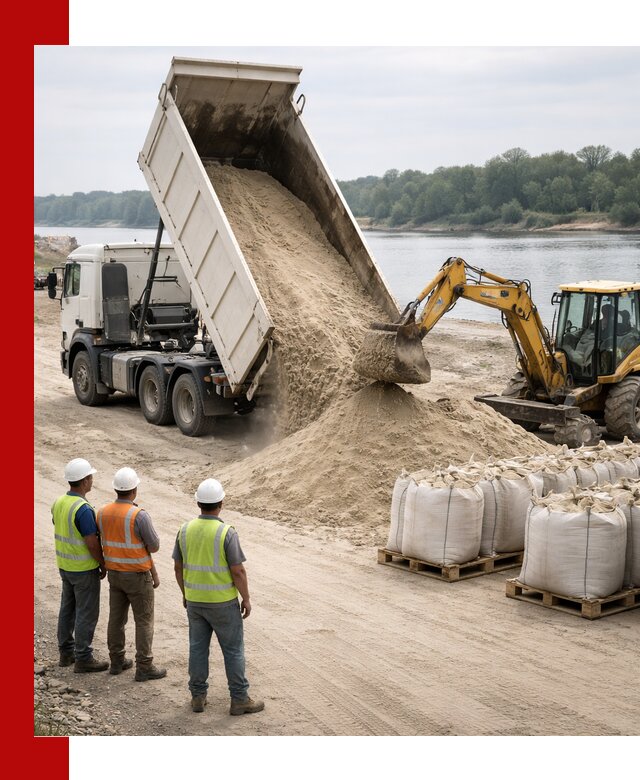 Доставка речного песка в Устях-Куте самосвалами и погрузкой