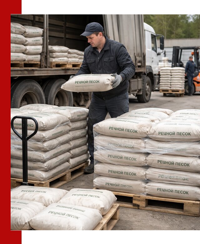 Речной песок в мешках с доставкой в Устях-Куте