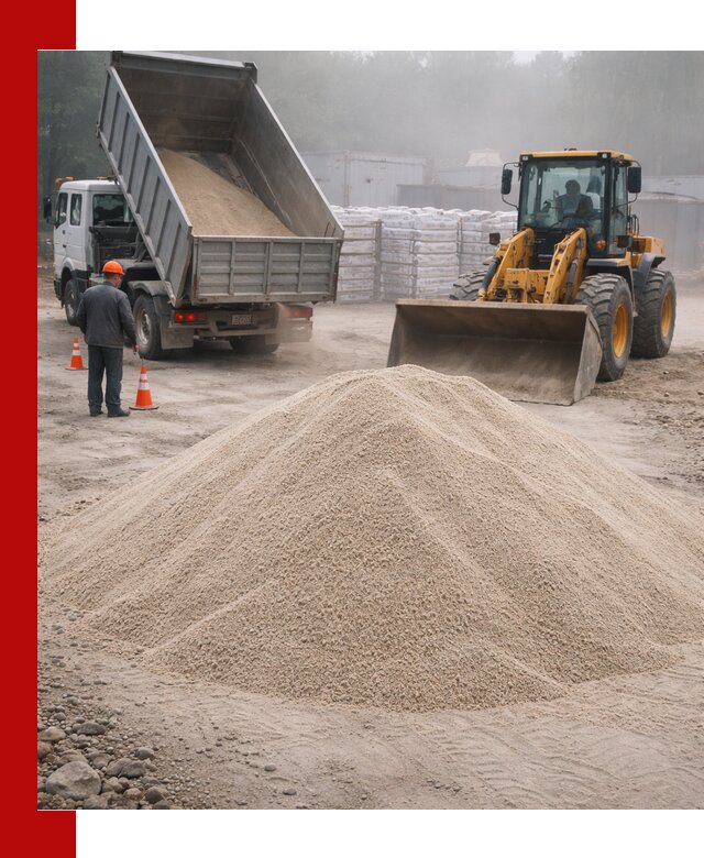 Кварцевый песок фракция 0–8 для стройработ в Устях-Куте