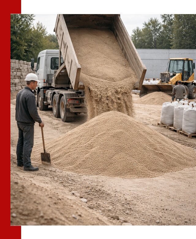Кварцевый песок фракция 0–3 мм с доставкой в Устях-Куте