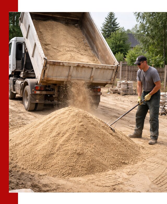 Доставка сухого песка самосвалами в Устях-Куте