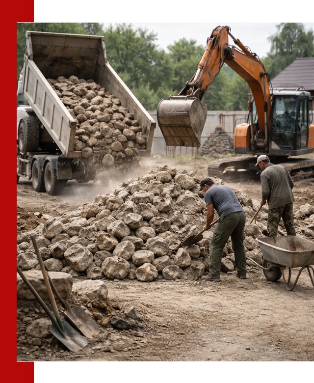 Доставка и разгрузка бутового камня в Устях-Куте