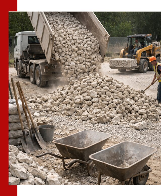 Доставка и продажа бутового известнякового камня в Устях-Куте