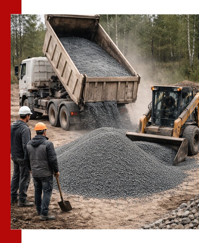 Гранитный отсев 0-5 с доставкой и разгрузкой в Устях-Куте