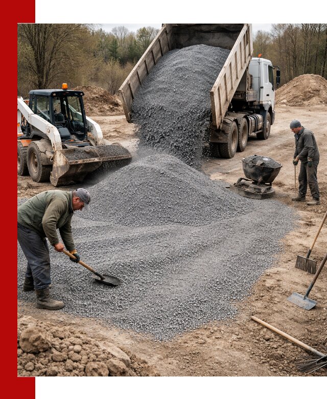 Отсев для подсыпки в Устях-Куте — доставка и подсыпка на участок