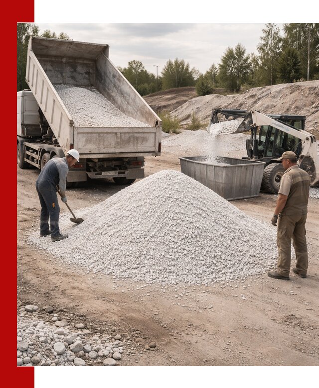 Доставка и продажа белой мраморной крошки в Устях-Куте