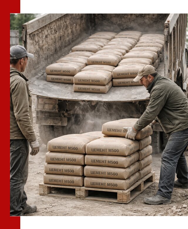 Цемент М500 с доставкой самосвалом в Устях-Куте