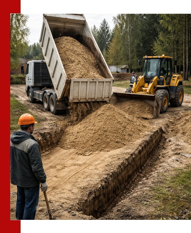 Доставка песчаного грунта в Устях-Куте для строительных работ