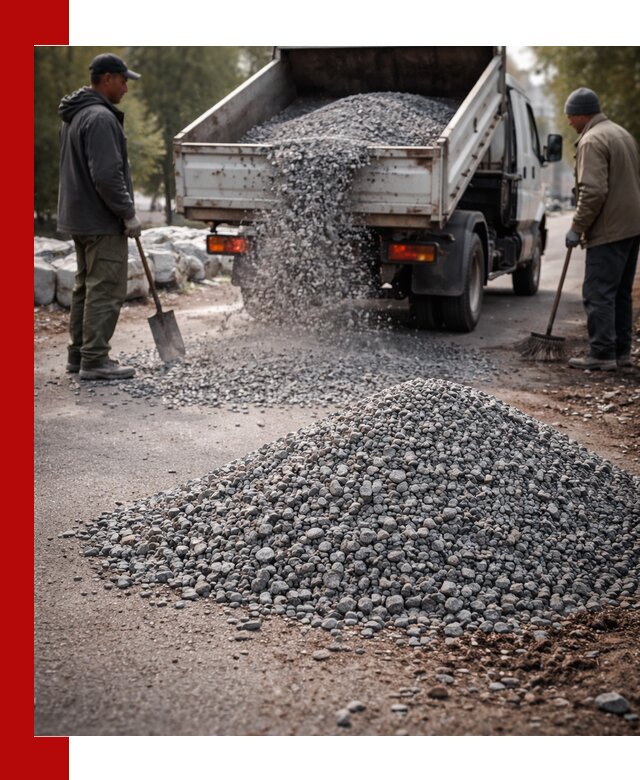 Гранитная крошка для посыпки дорог и тротуаров в Устях-Куте