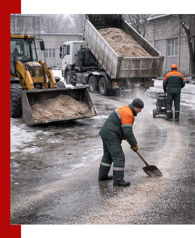 Реагент против гололеда с доставкой и нанесением в Устях-Куте