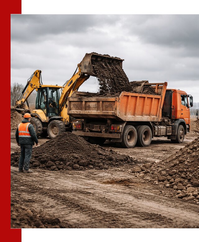 Вывоз грунта и строительного мусора в Устях-Куте грузовыми самосвалами