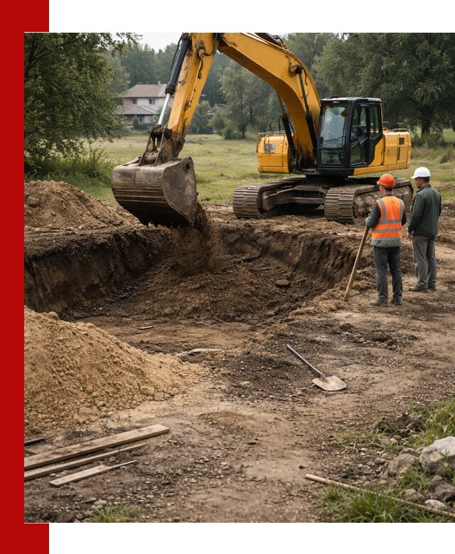 Рытье котлована под фундамент в Устях-Куте (быстро и недорого)