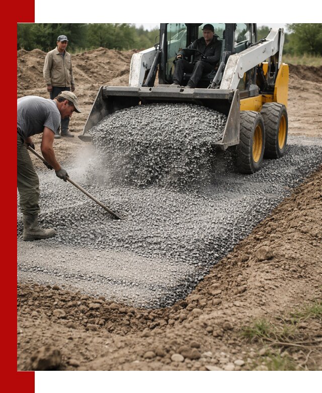 Устройство щебеночной подушки в Устях-Куте для дорог и фундаментов